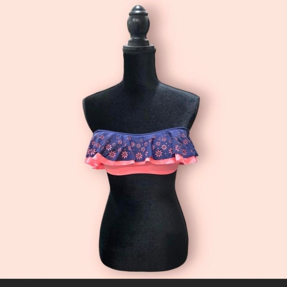 ❤️2/$18 PINK Victoria Secret Cutout Flounce Bikini Top S
